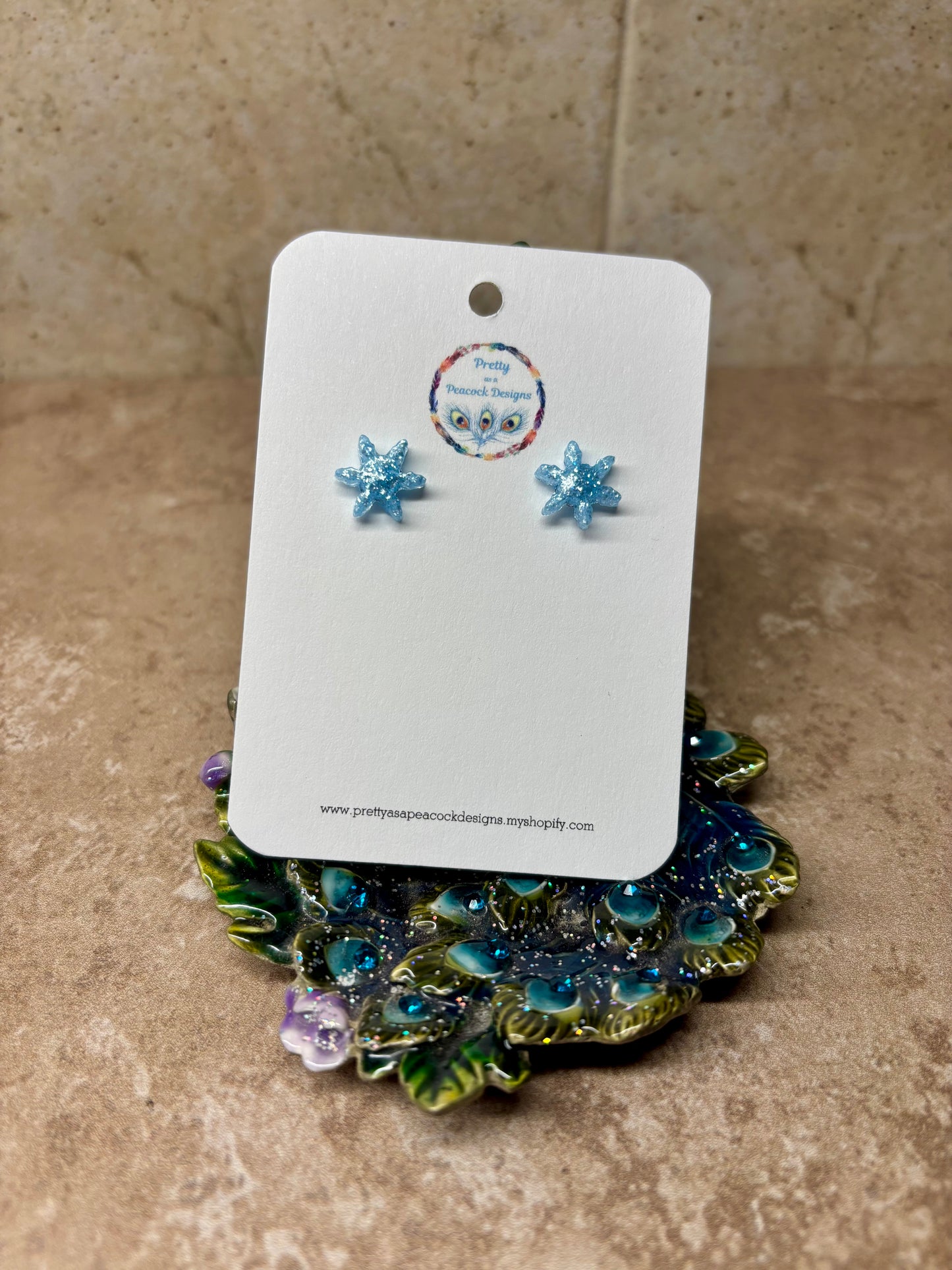 Blue Snowflake Studs