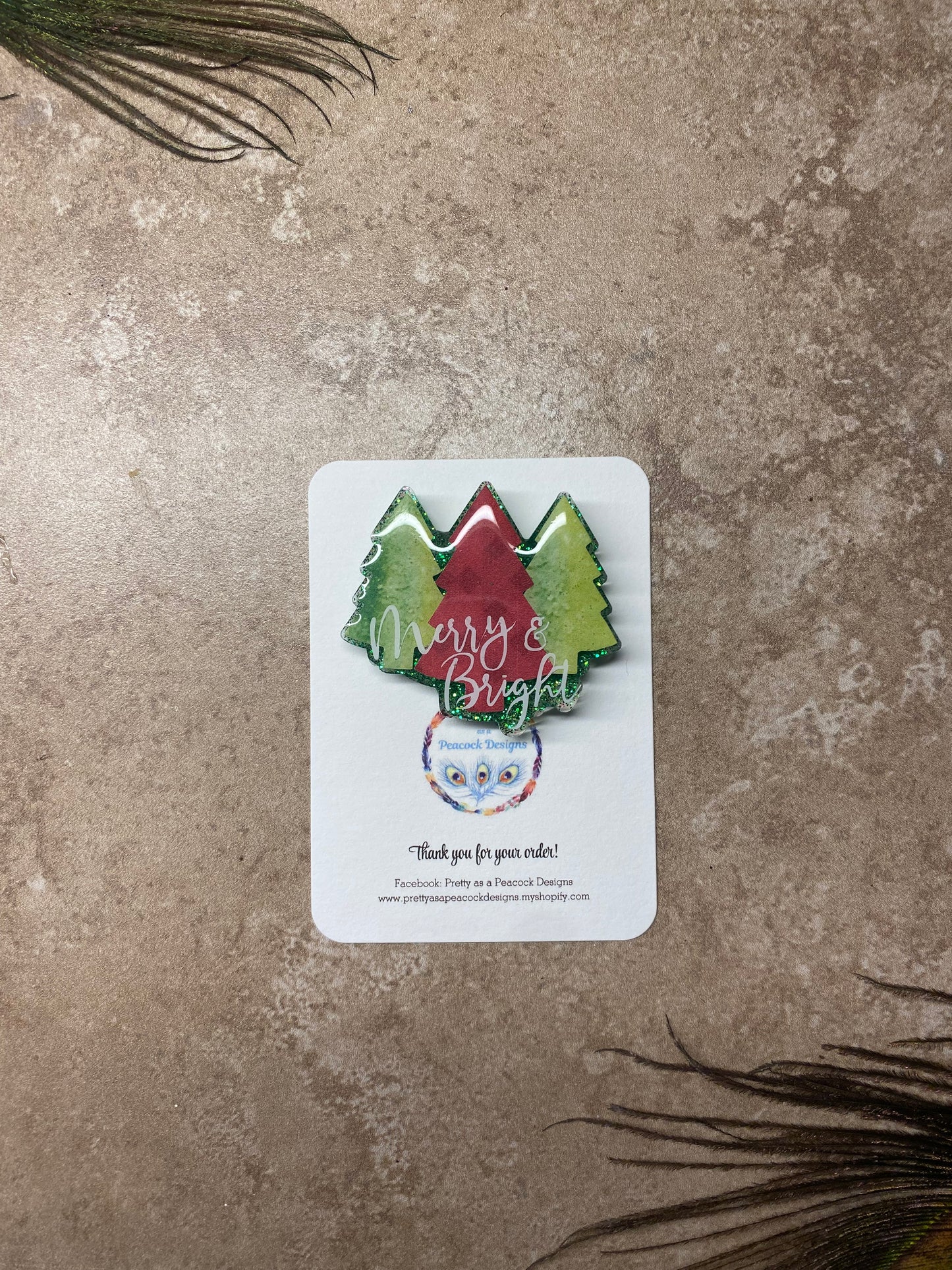 Merry & Bright Badge Reel Topper