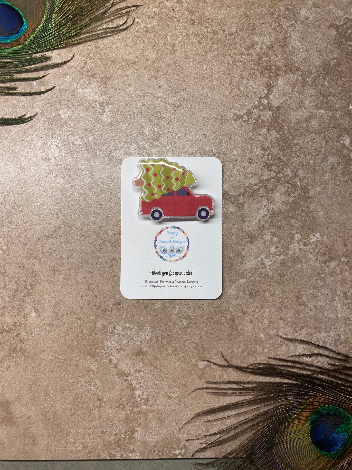 Christmas Truck Badge Reel Topper