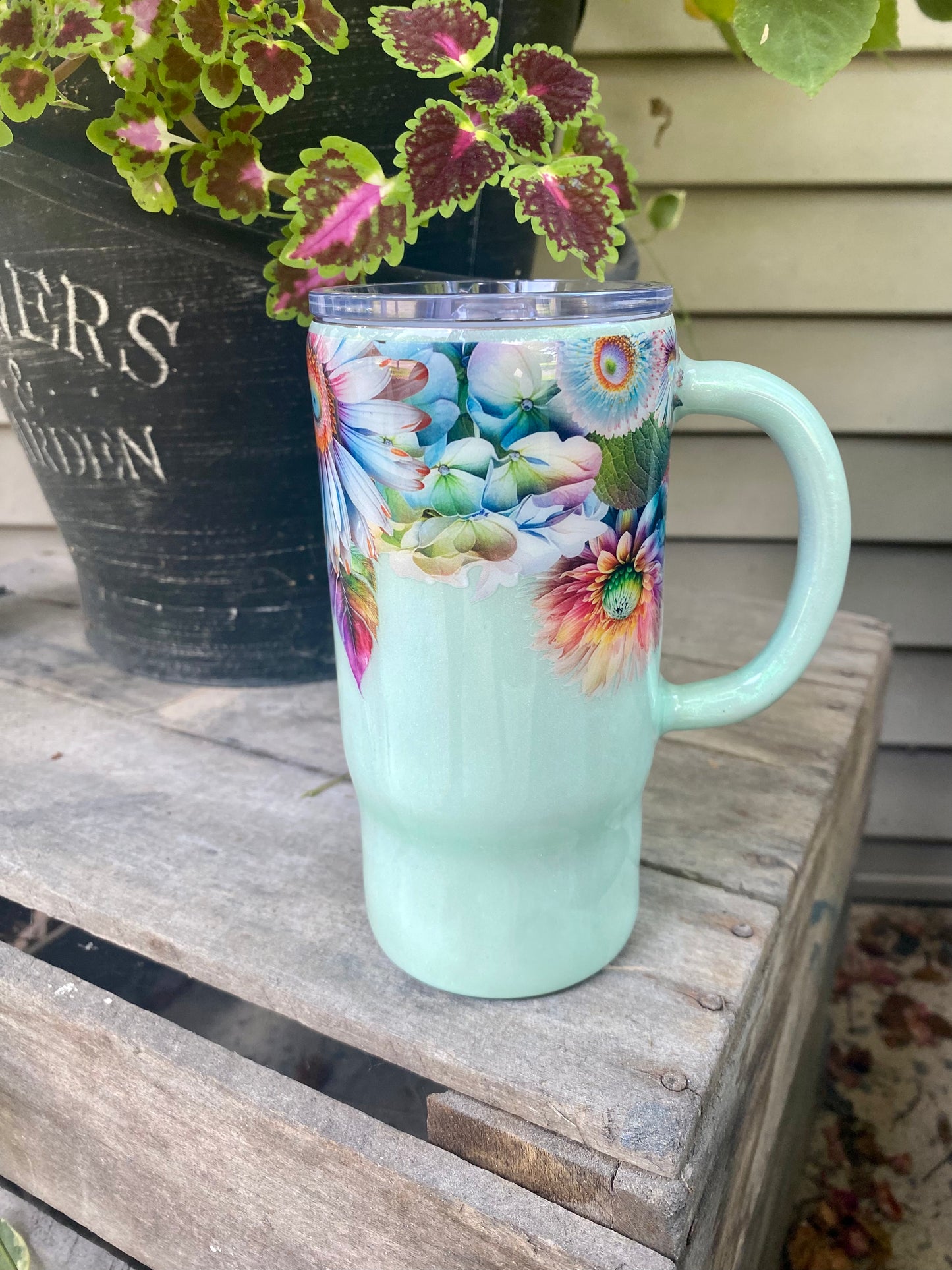 Mint Floral Wrap Tumbler