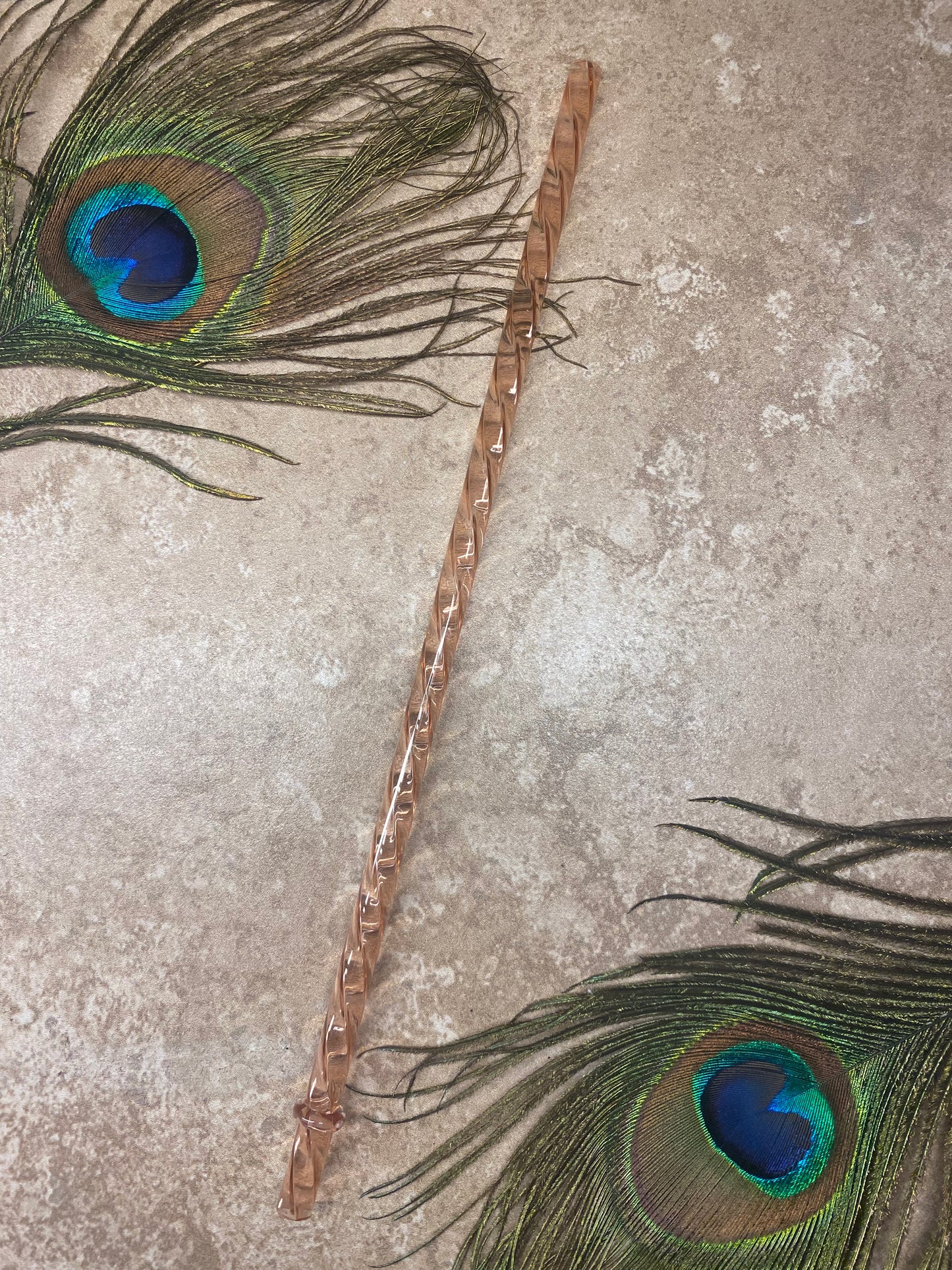 10" Rose Gold Swirl Straw