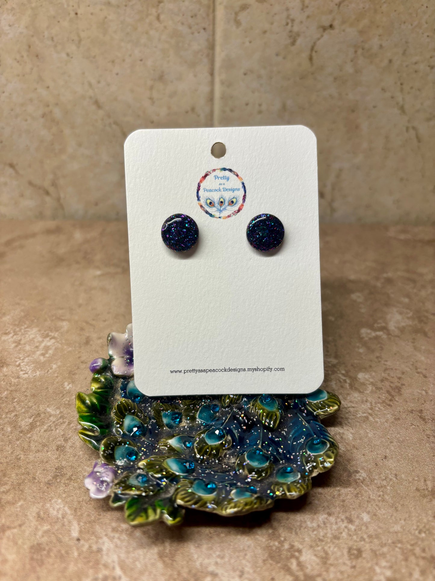 Bue/Purple Flakes Studs