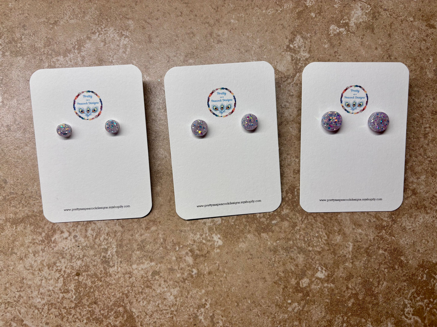 Light Purple Glitter Studs