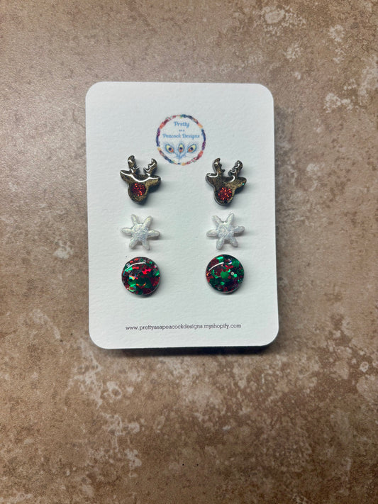 Christmas Stud 3 Pack
