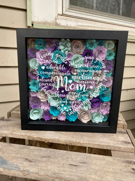 Custom Mother's Day Flower Shadow Box