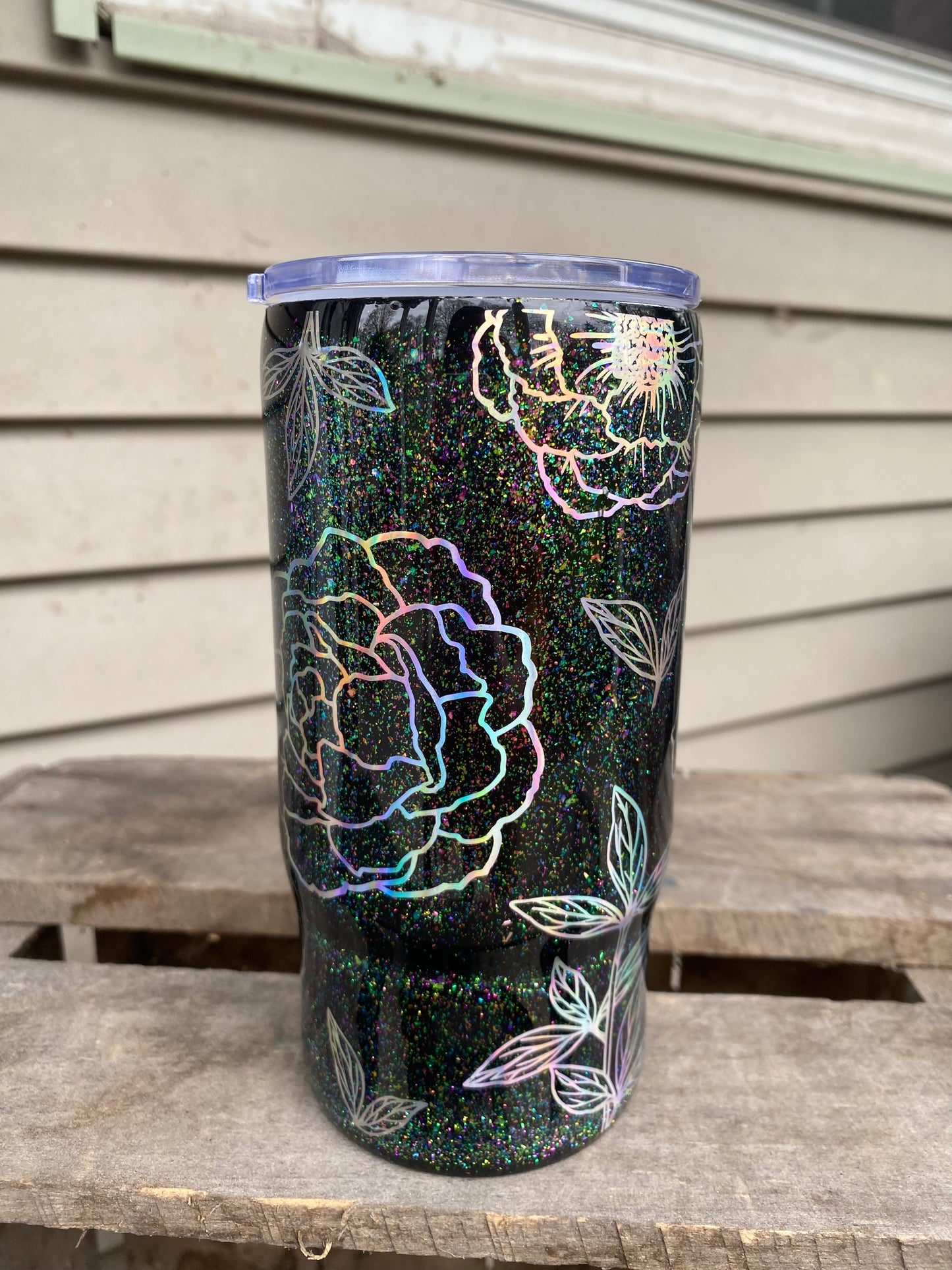 Holographic Flower Tumbler