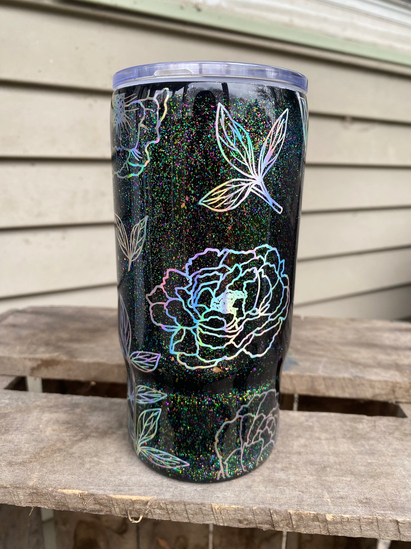 Holographic Flower Tumbler
