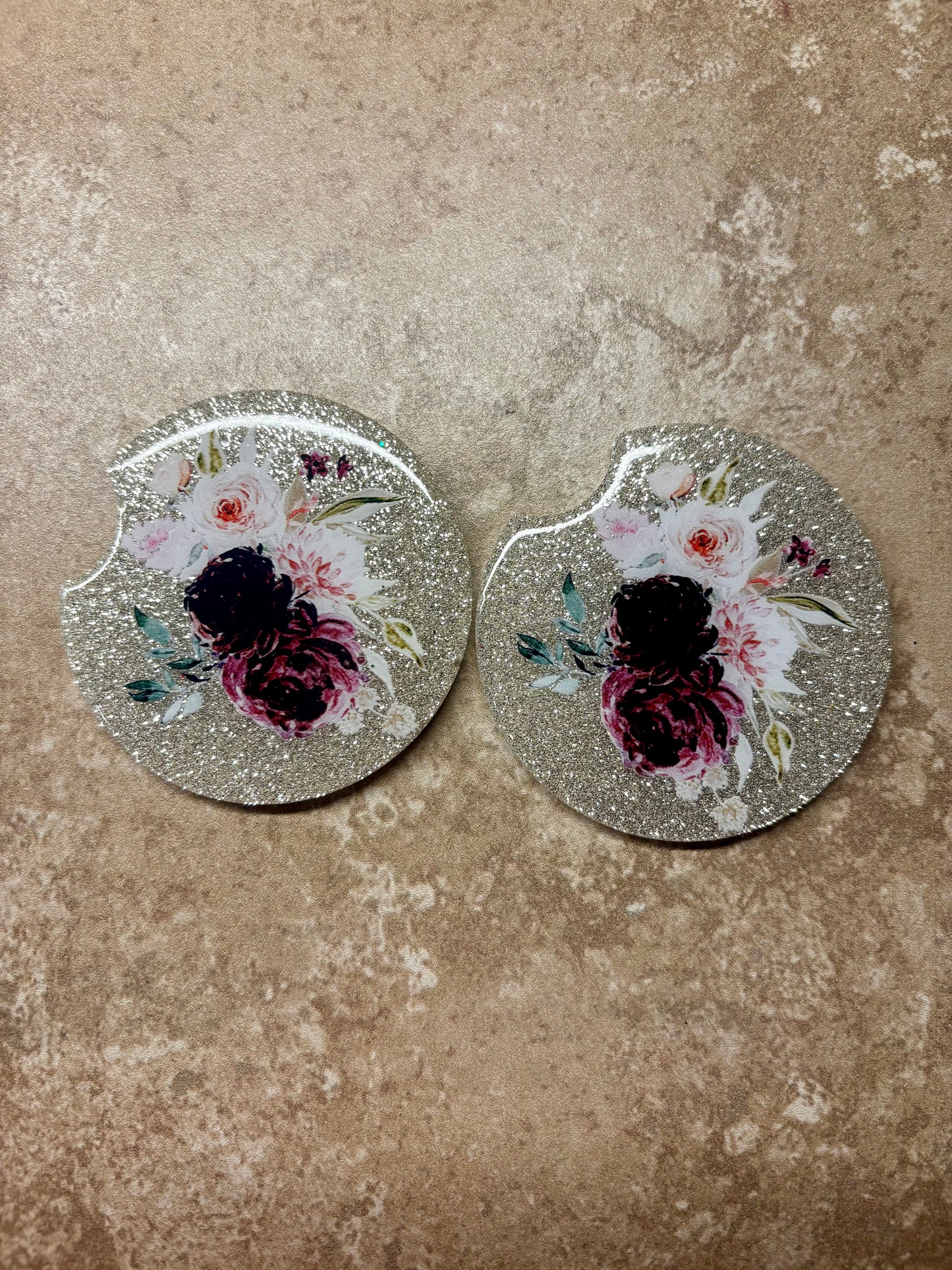 Floral Car Coaster Set