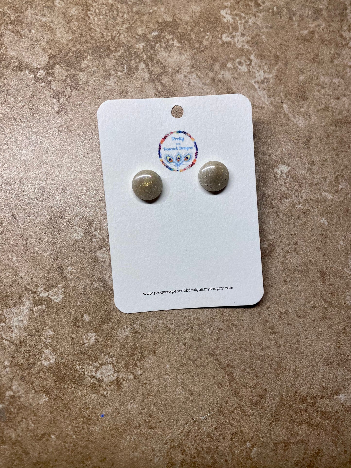 Gold Shimmer Circled Studs