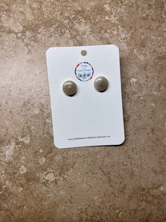 Gold Shimmer Circled Studs