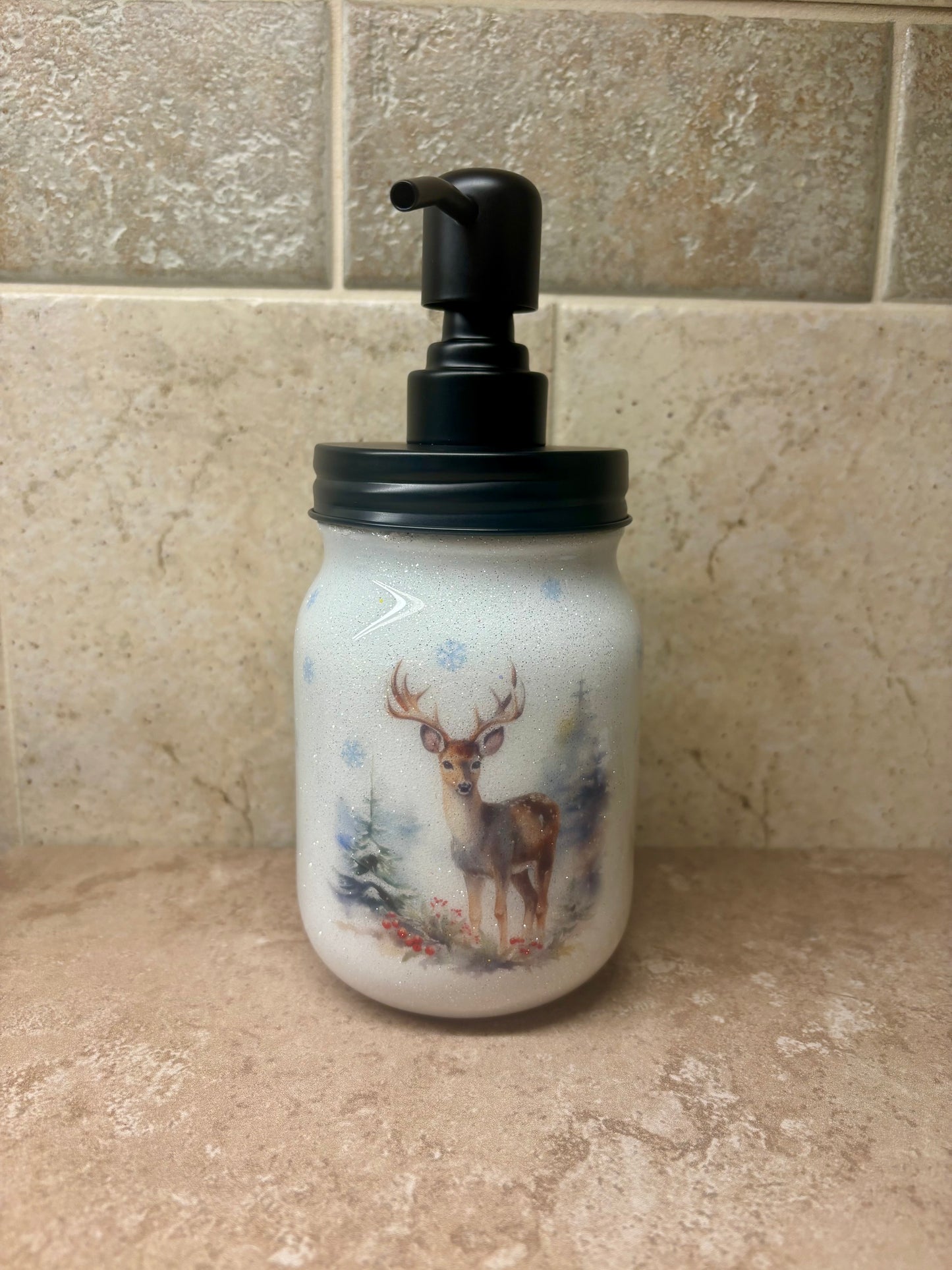 Winter Deer Soap/Lotion Dispenser