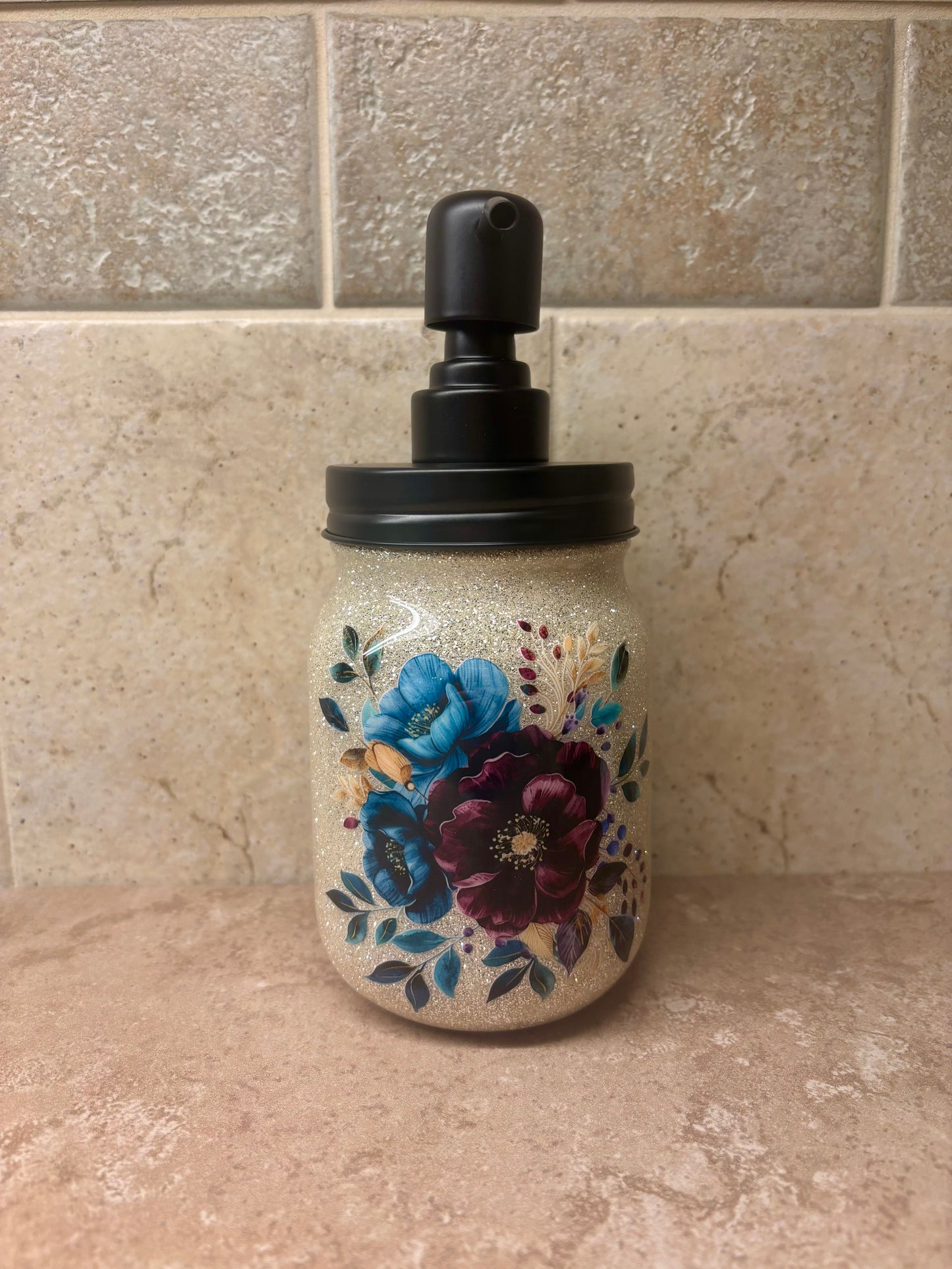 Fall Flower Soap/Lotion Dispenser