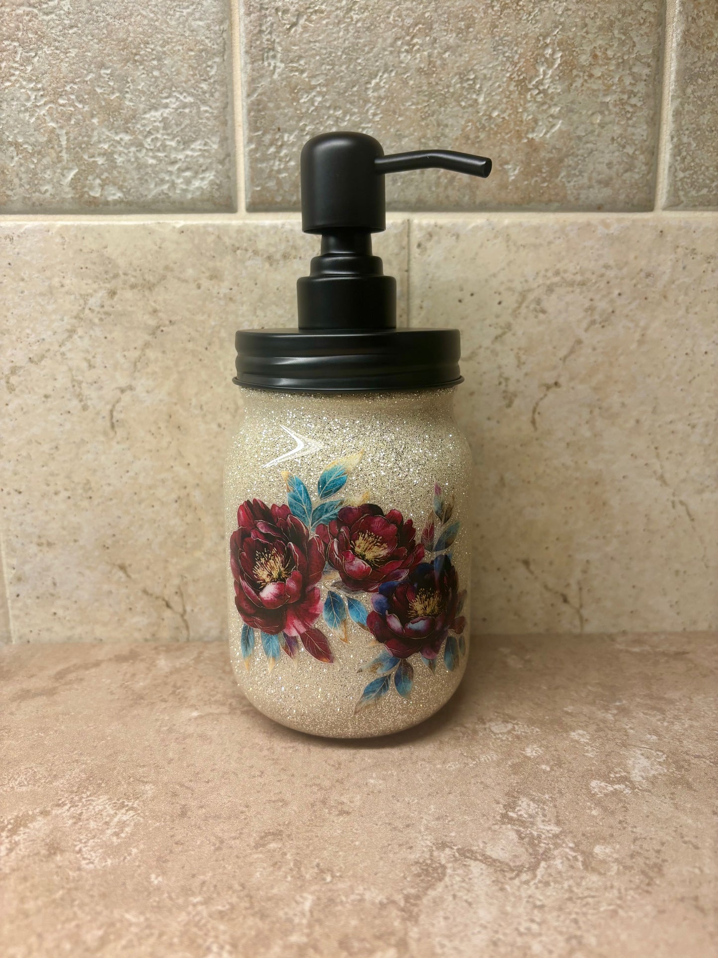 Fall Flower Soap/Lotion Dispenser