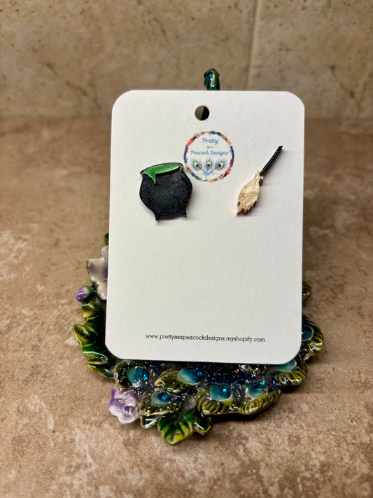 Witch Cauldron Studs