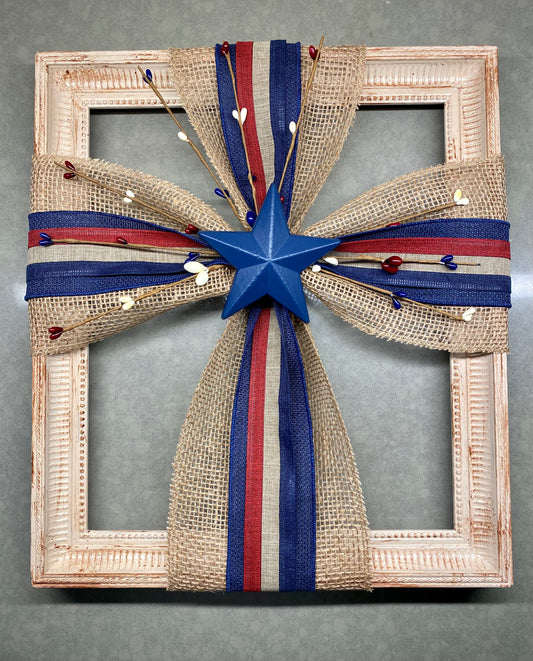Patriotic Cross Wall Decor