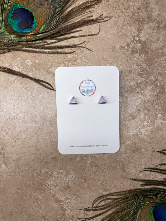 Purple Triangle Stud Earrings