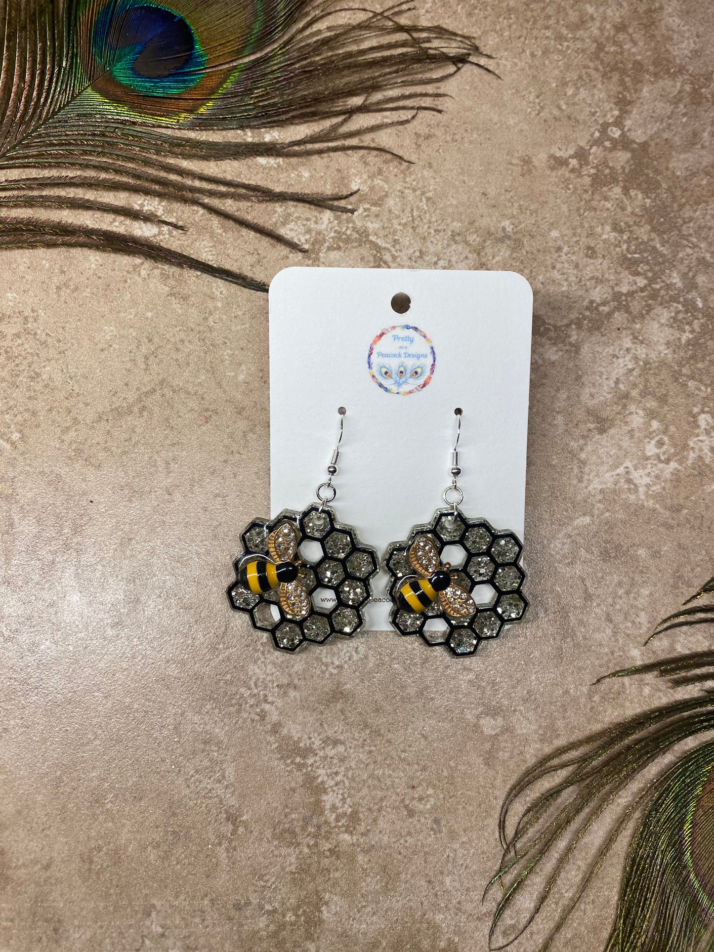 Bee Honey Comb Earrings