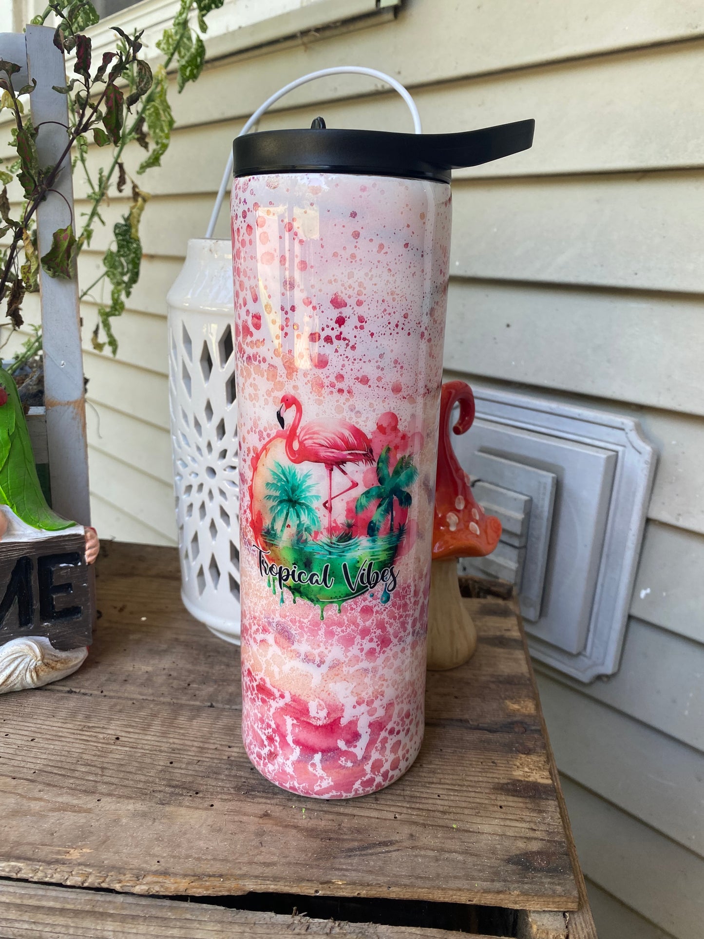 Tropical Vibes Flamingo Tumbler