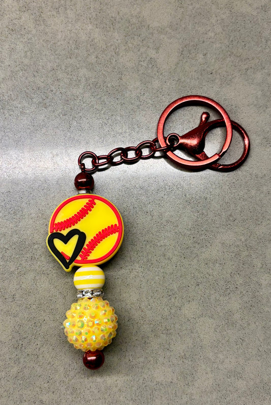 Softball Keychain