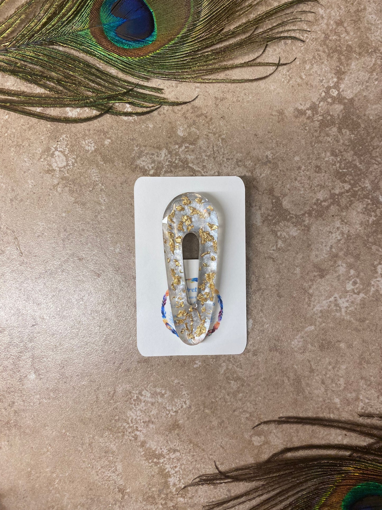 Gold Flakes Hair Clip