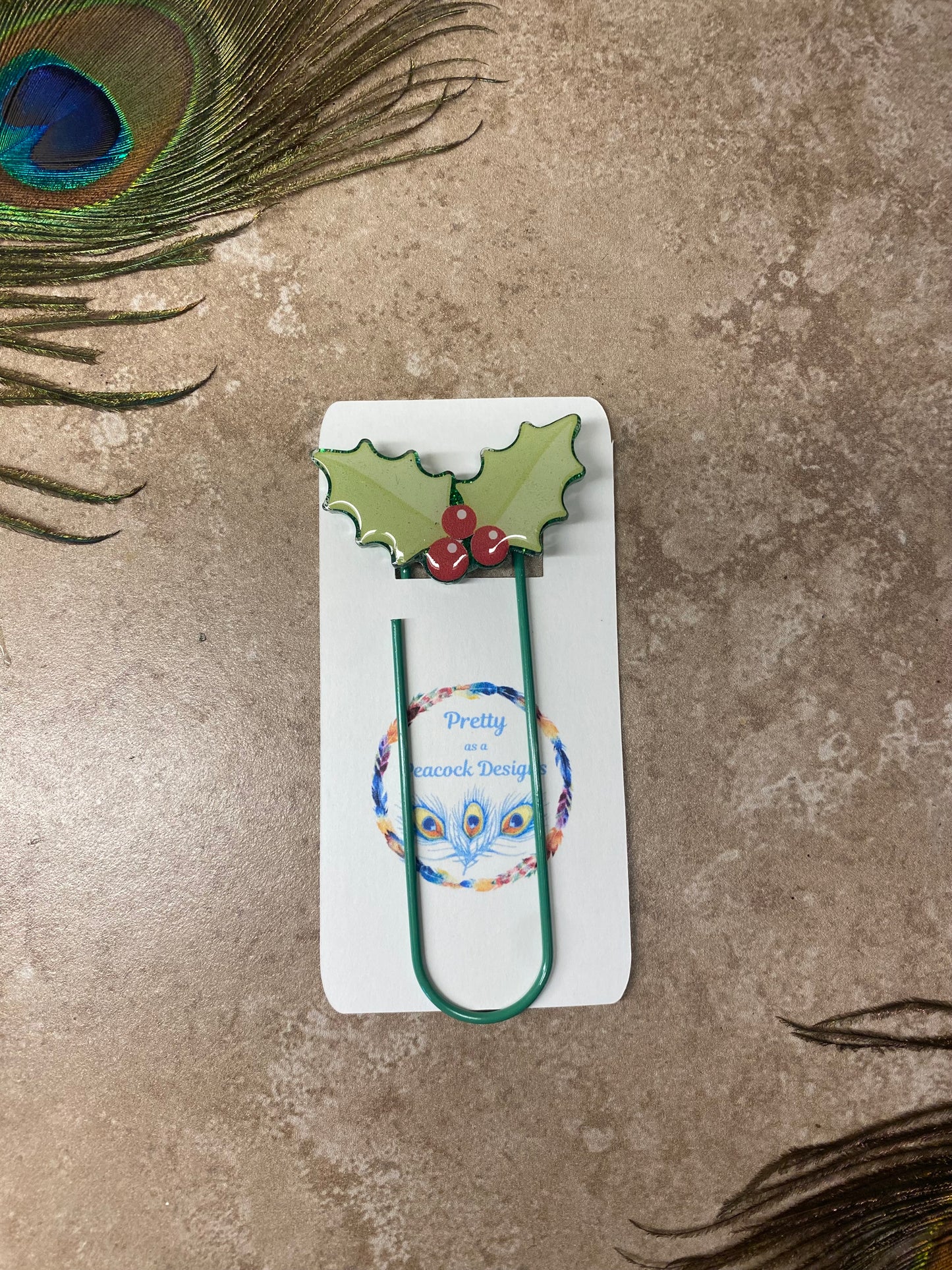 Holly Leaves Bookmark
