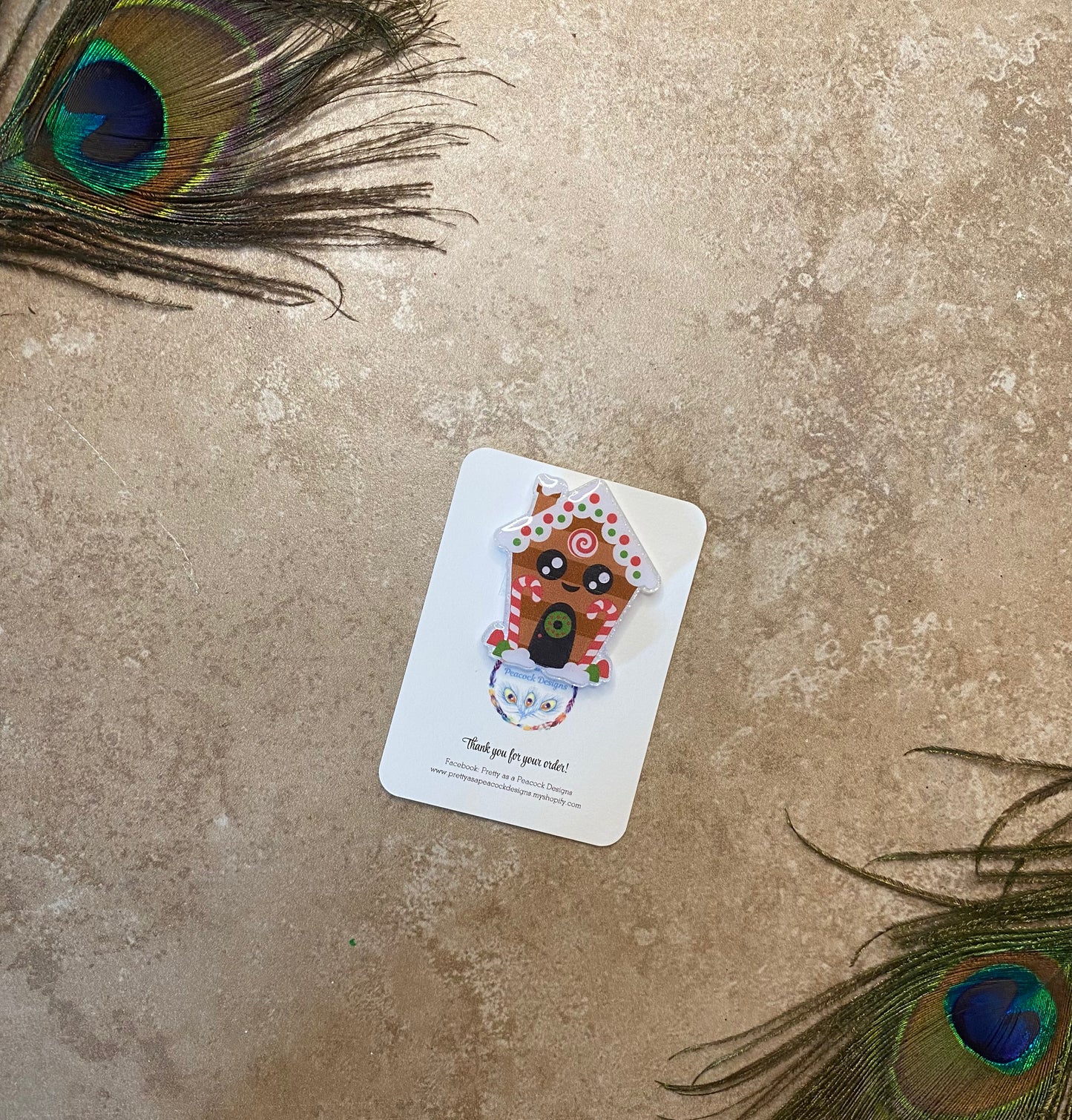 Gingerbread House Badge Reel Topper