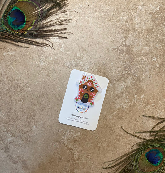 Gingerbread House Badge Reel Topper