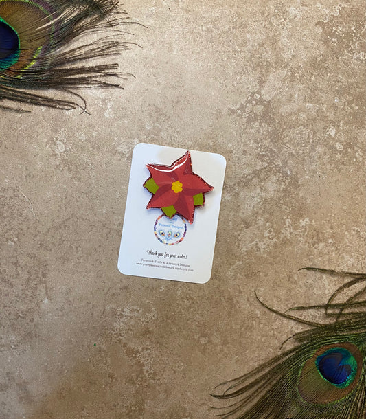 Poinsettia Badge Reel Topper