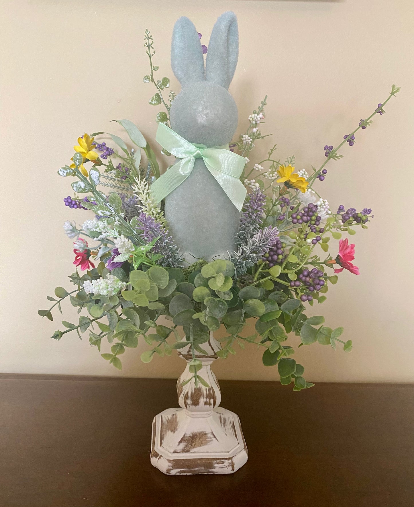 Flocked Bunny Decor
