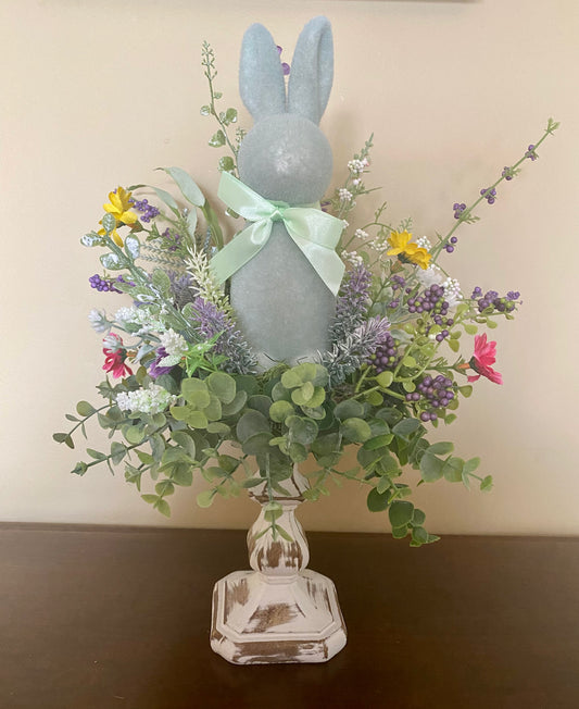 Flocked Bunny Decor