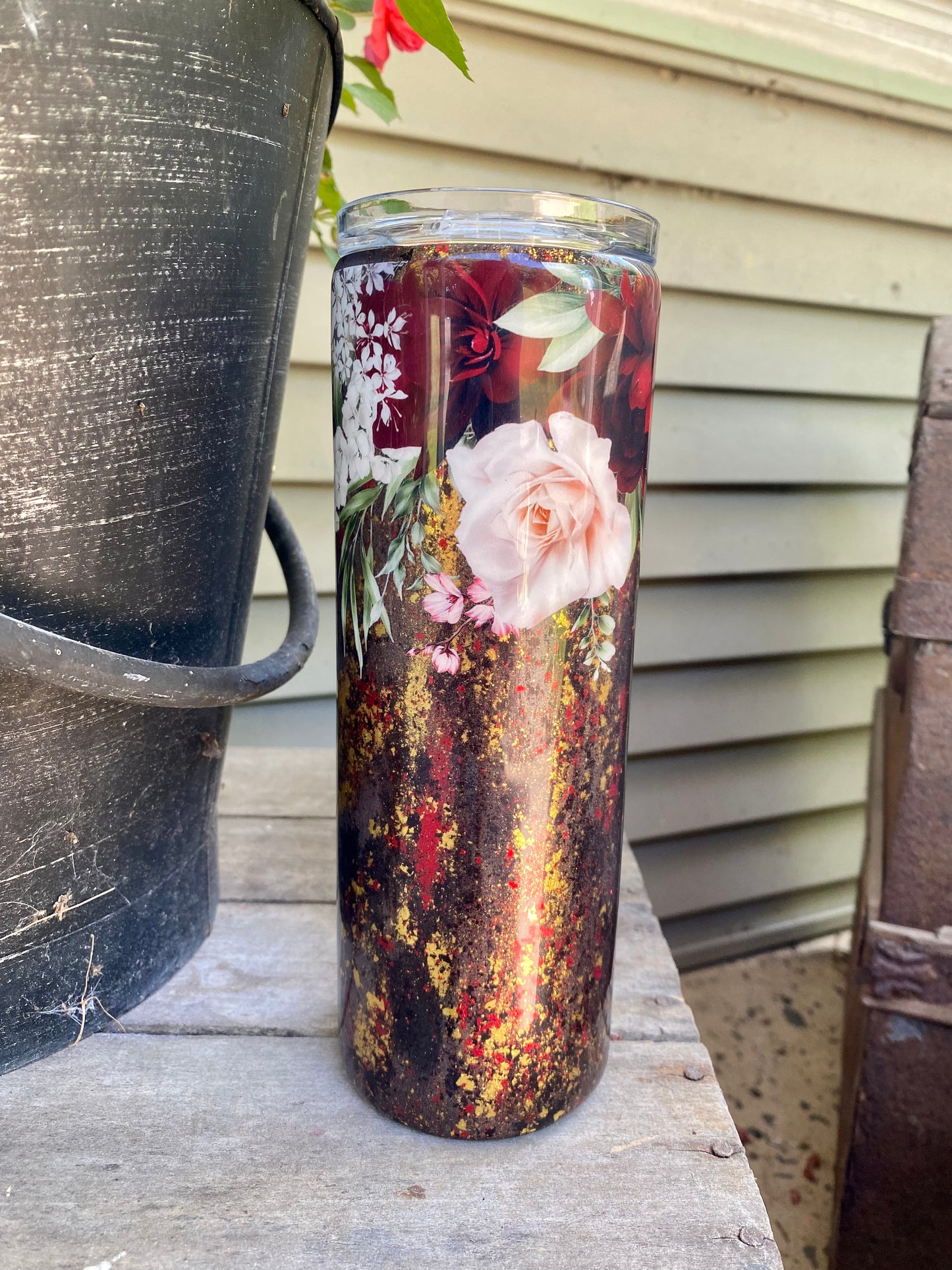 Red Floral Wrap Tumbler