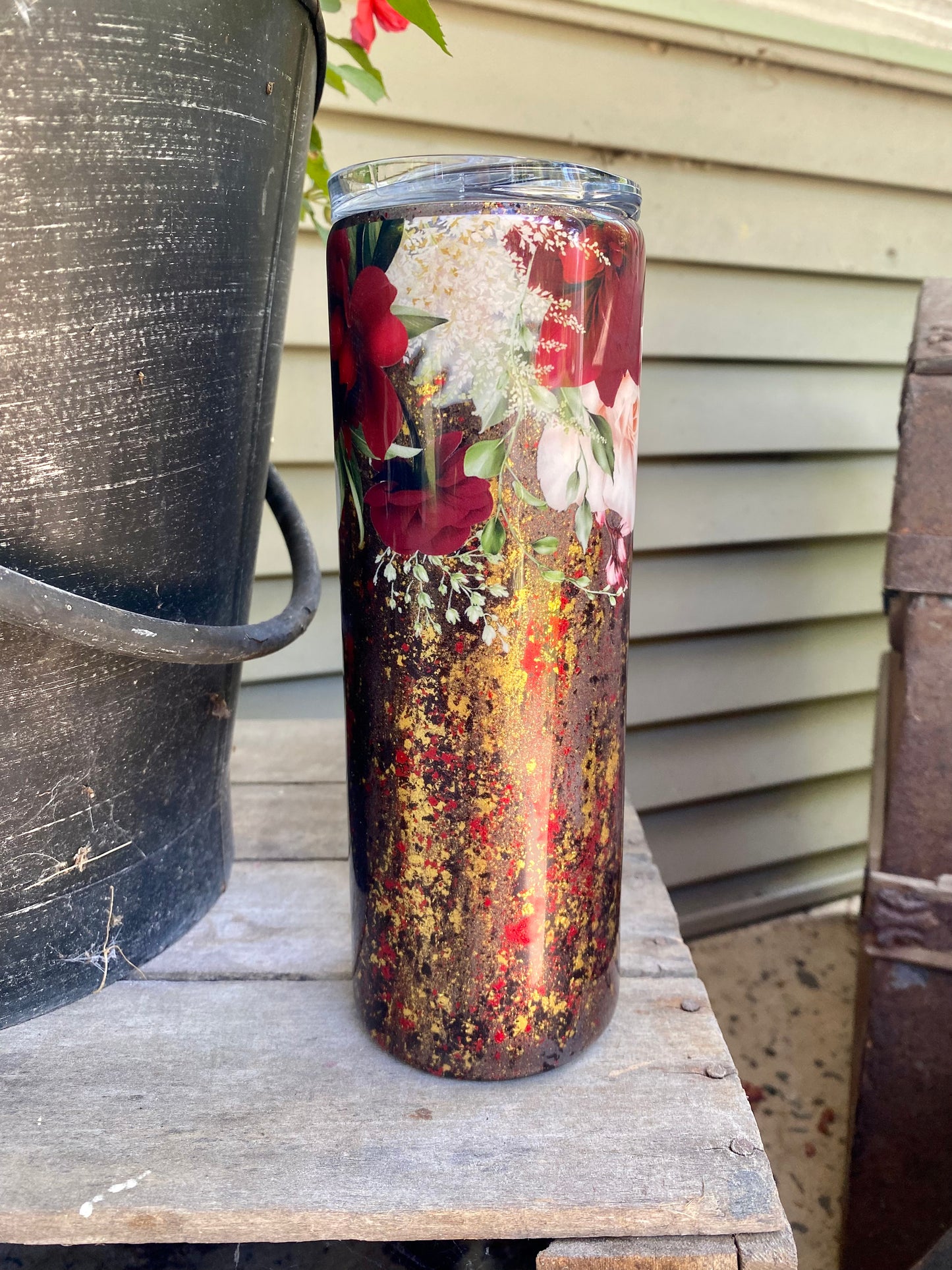 Red Floral Wrap Tumbler