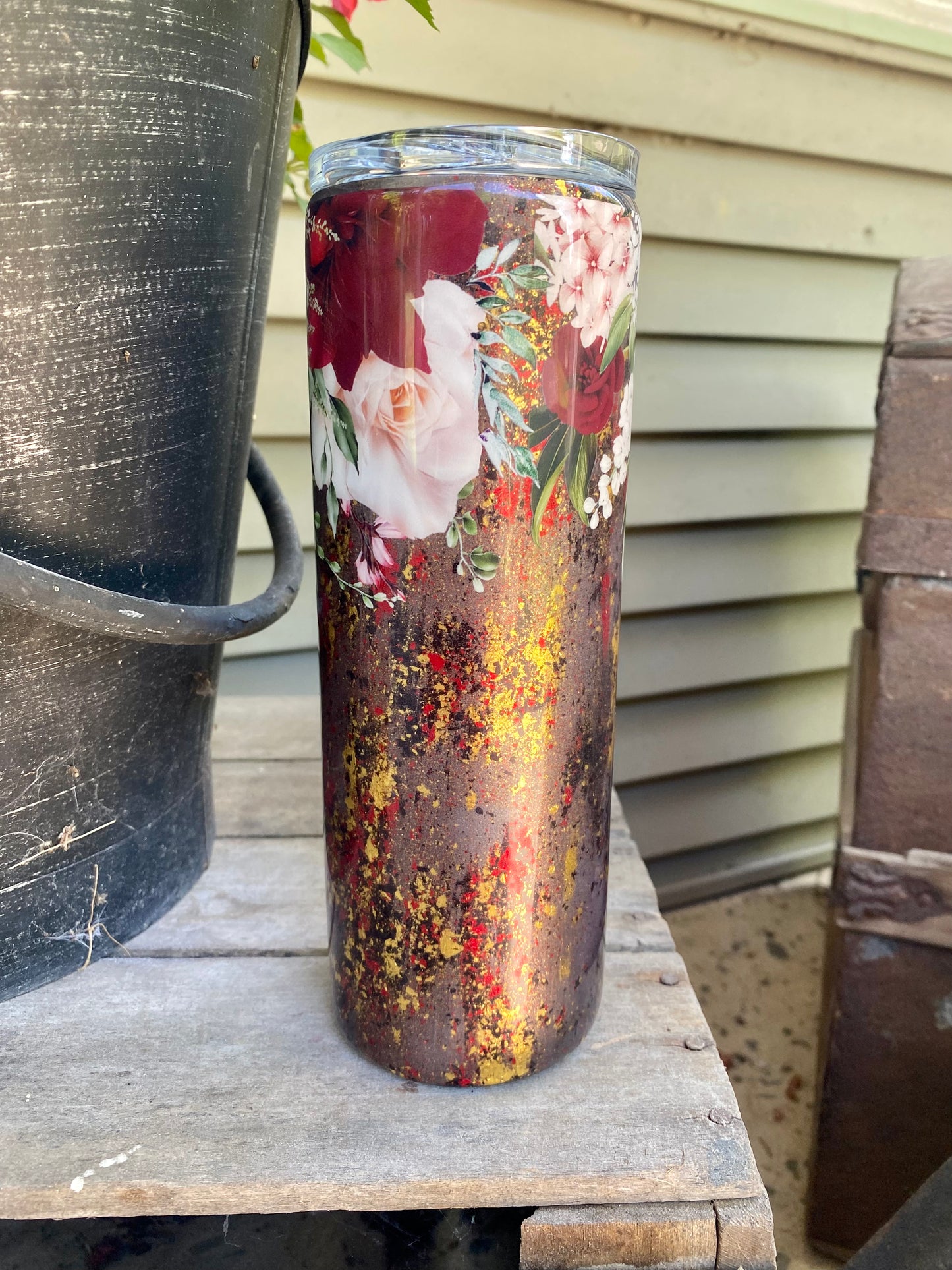 Red Floral Wrap Tumbler