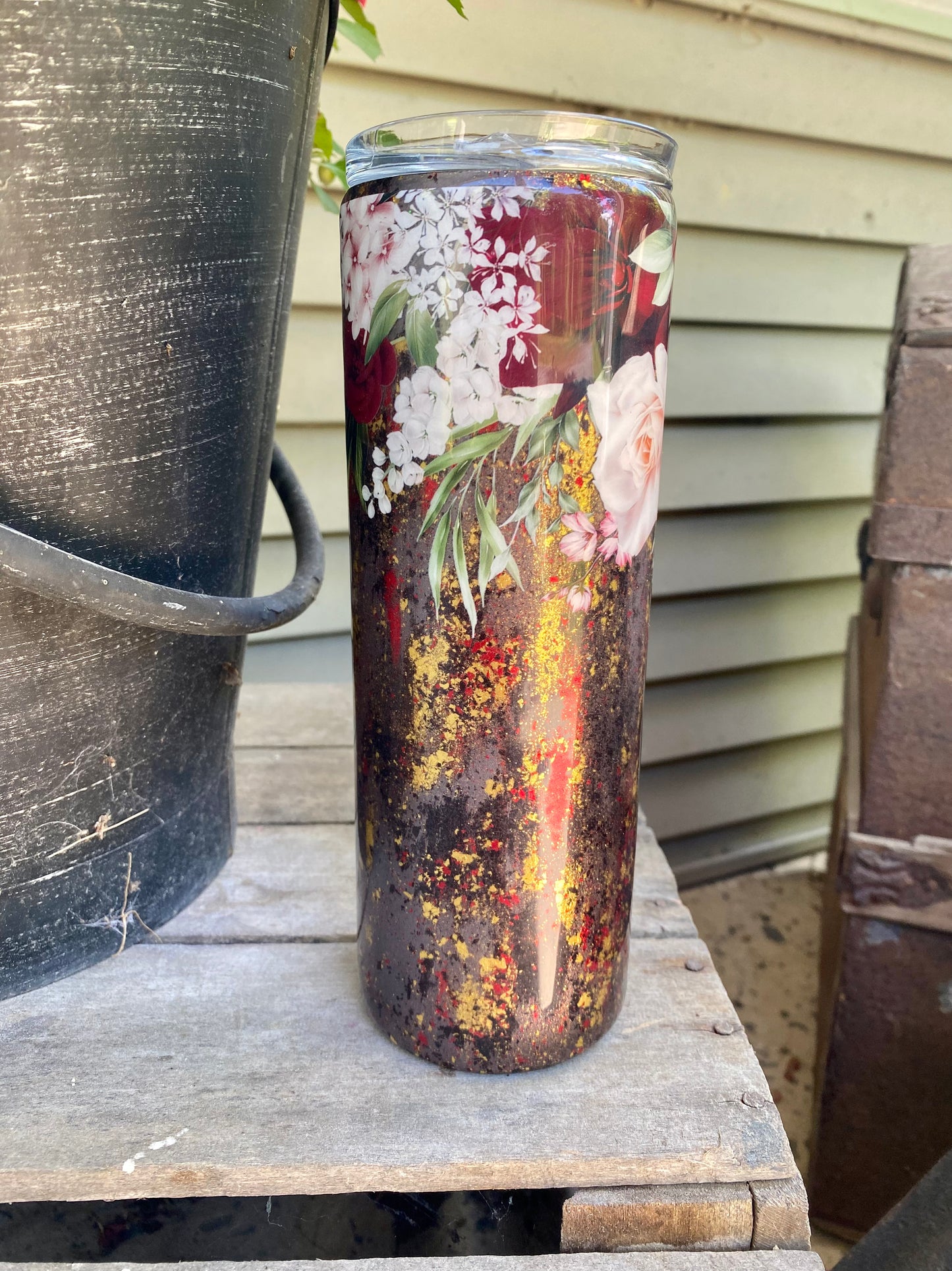 Red Floral Wrap Tumbler