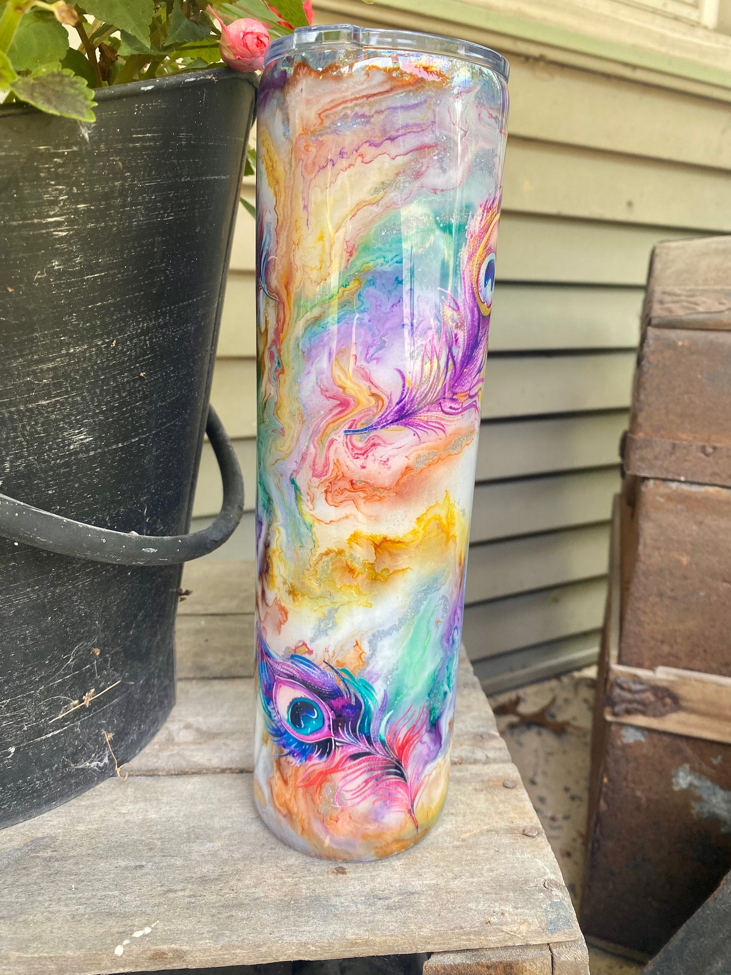 Peacock Swirl Tumbler