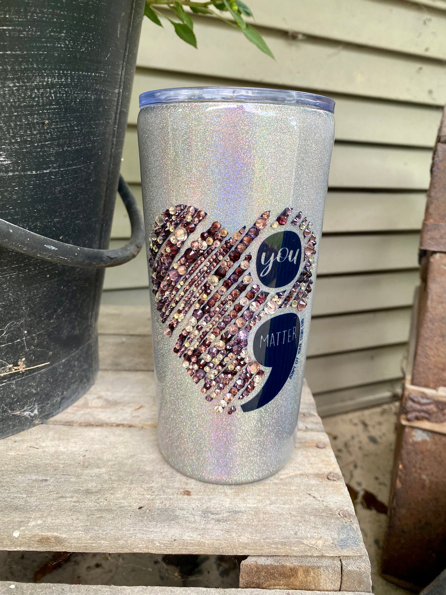 Rhinestone You Matter Tumbler
