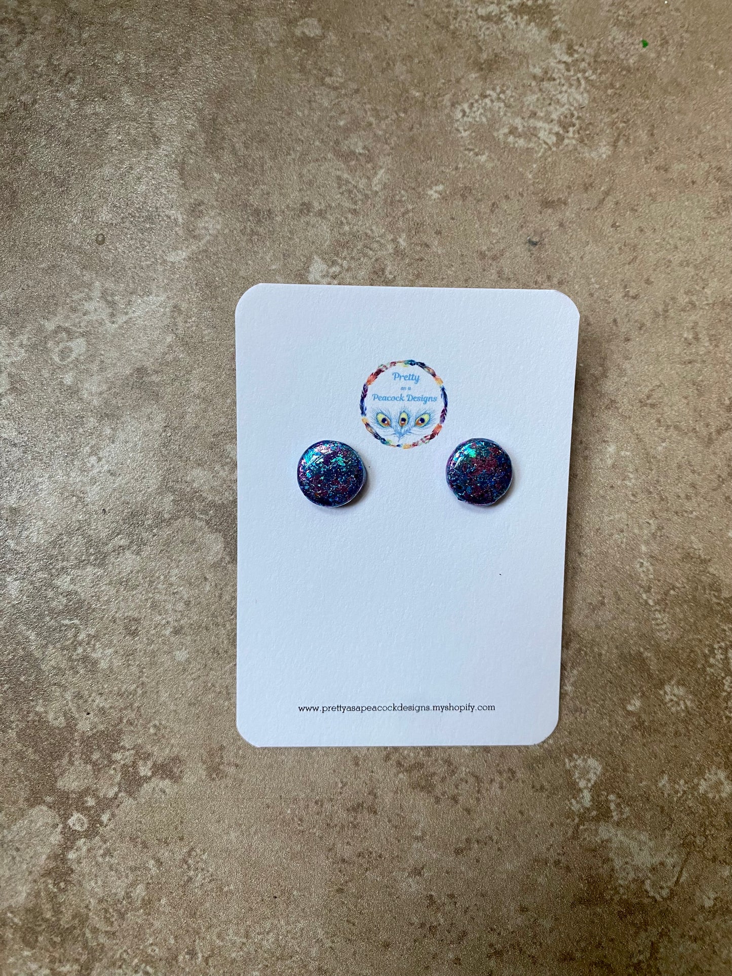 Blue & Purple Circle Studs