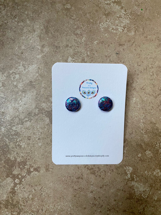 Blue & Purple Circle Studs
