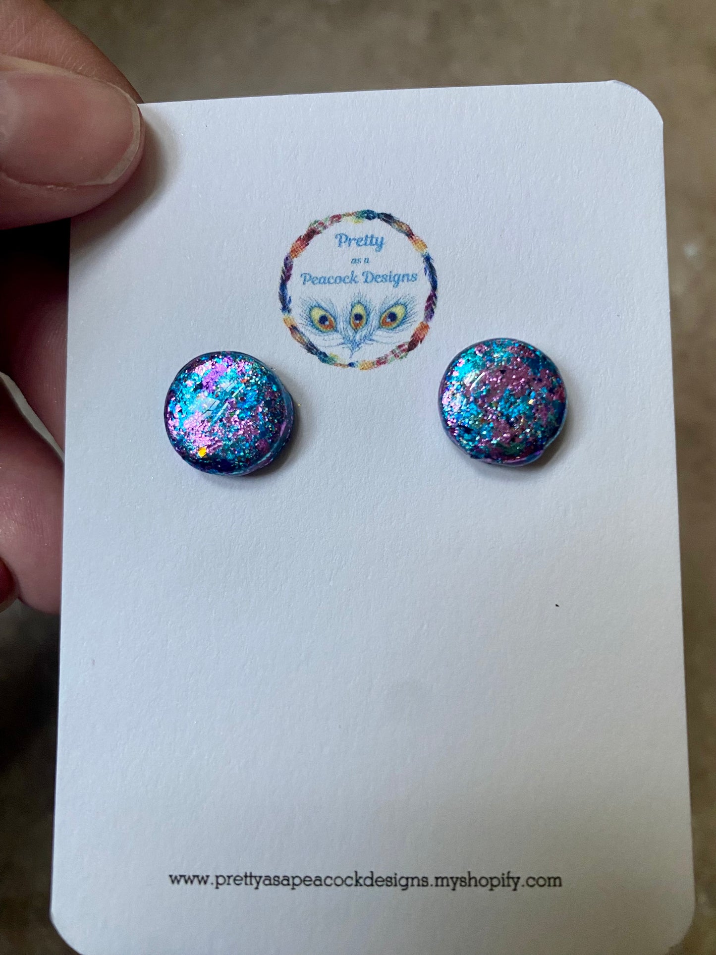 Blue & Purple Circle Studs