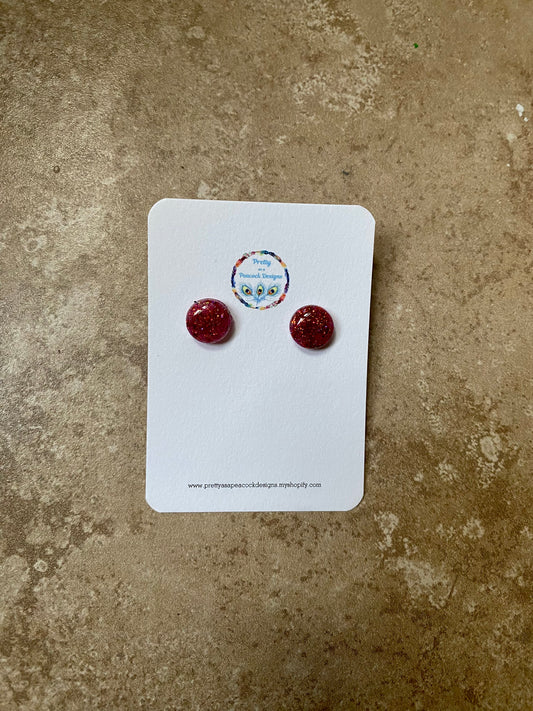 Pink & Orange Circle Studs