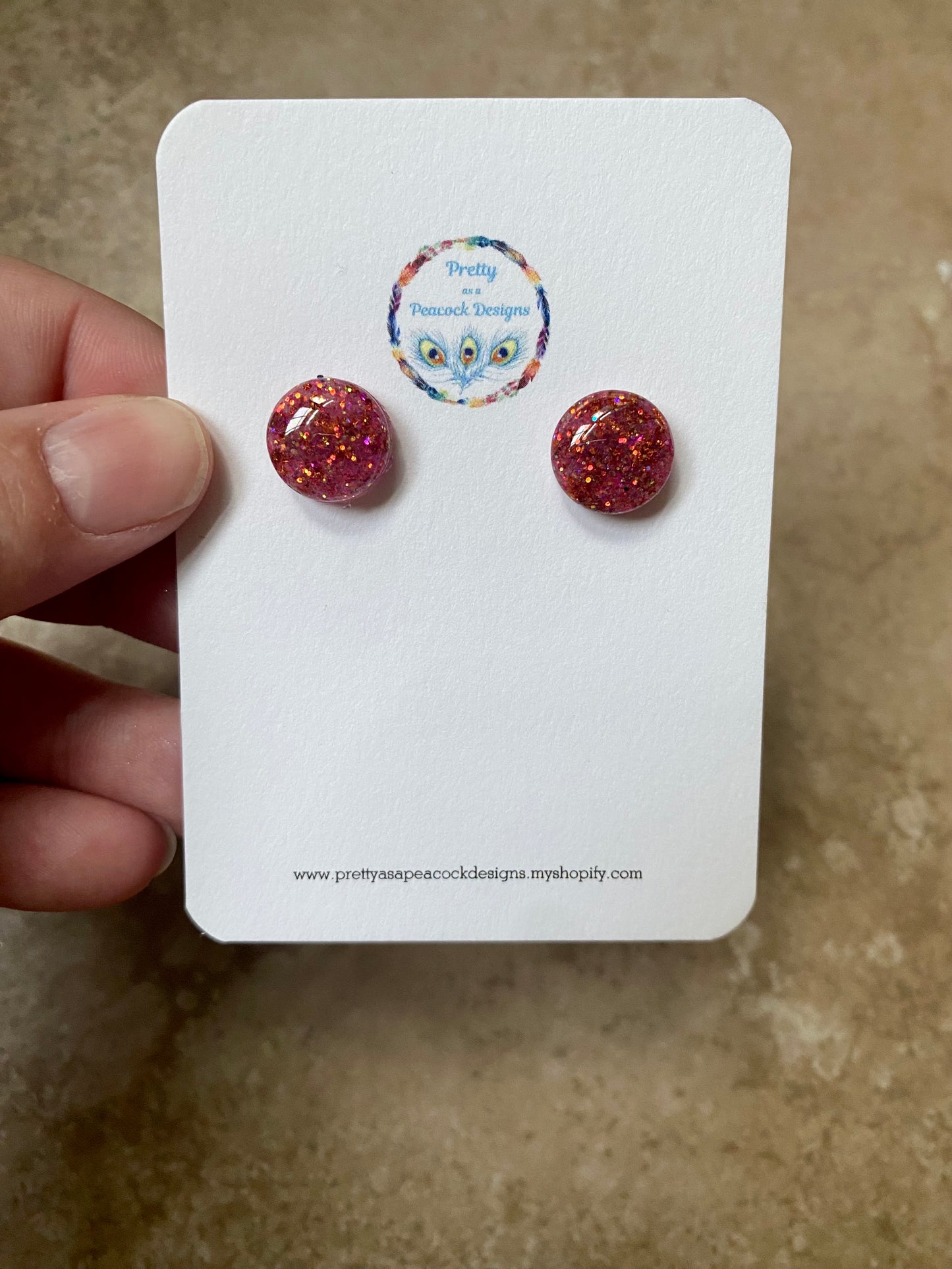 Pink & Orange Circle Studs