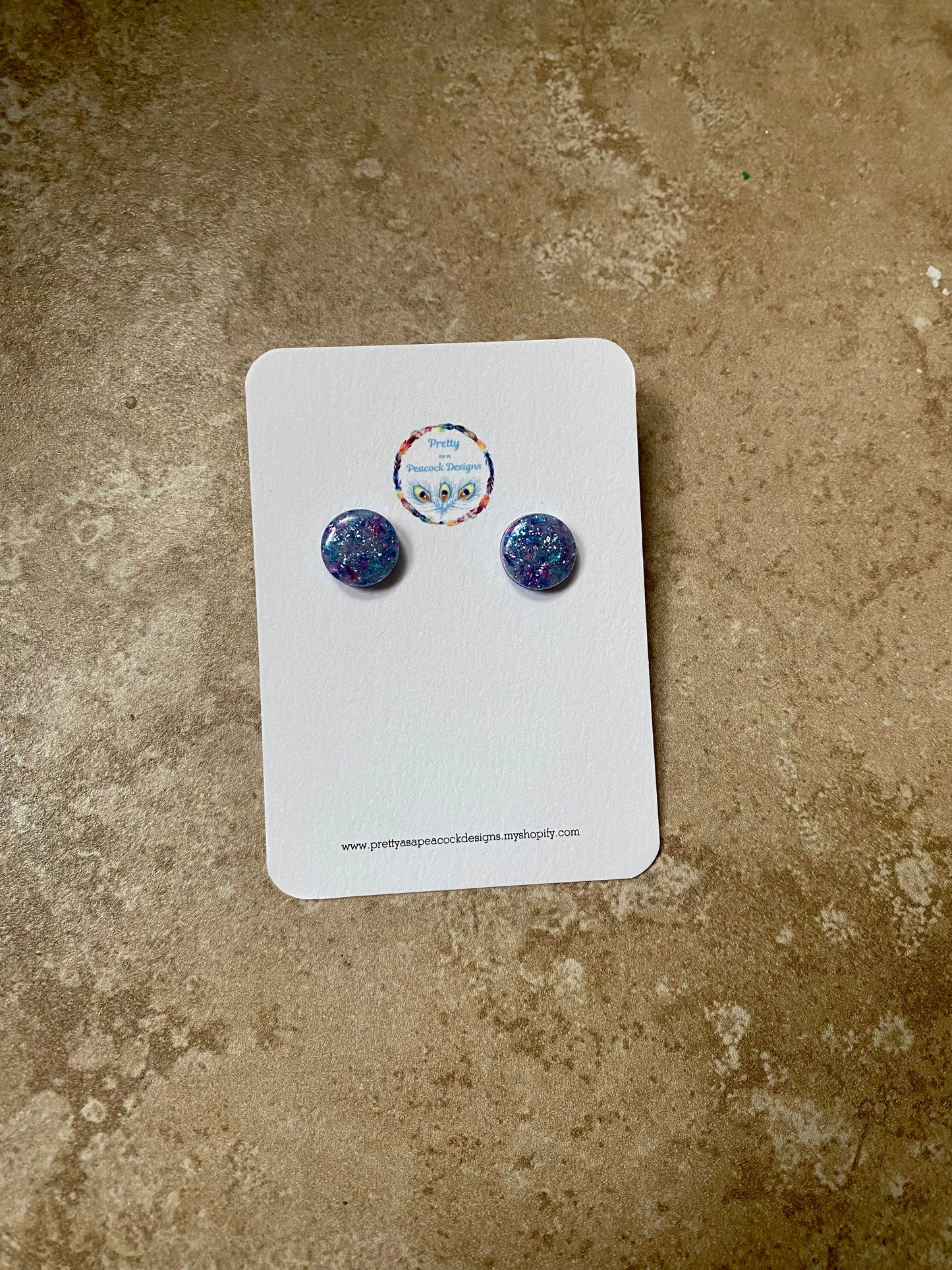White, Purple, & Blue Circle Studs