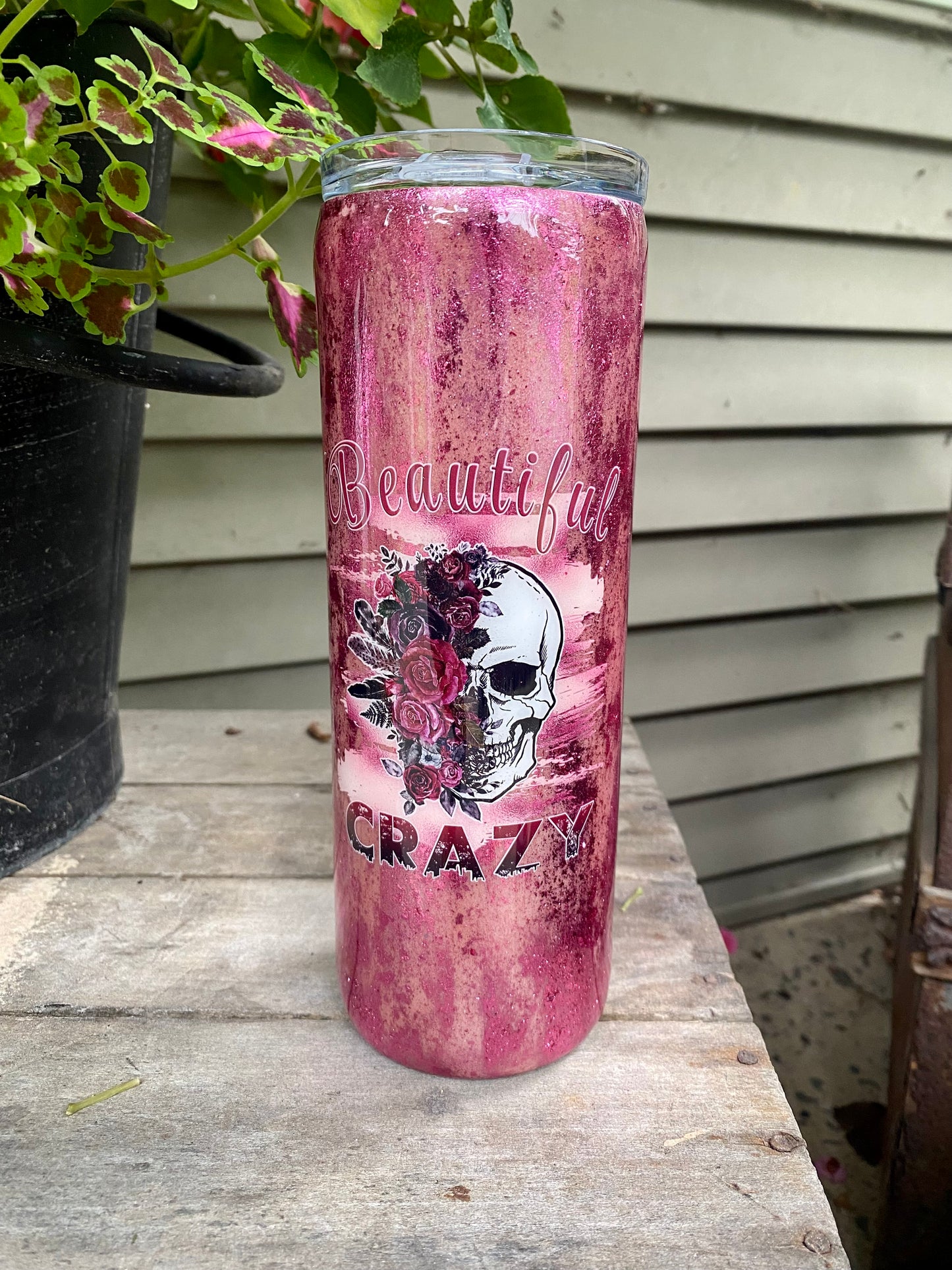 Beautiful Crazy Skull Tumbler