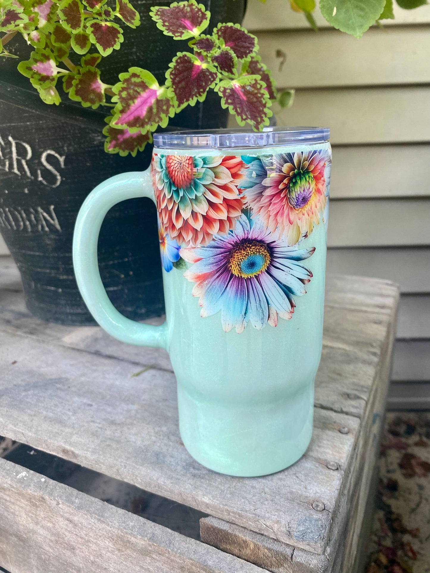 Mint Floral Wrap Tumbler