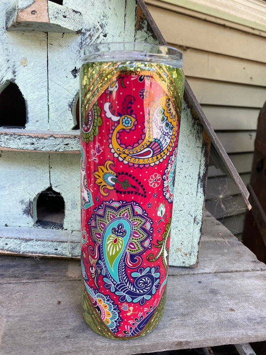 Red Paisley Tumbler