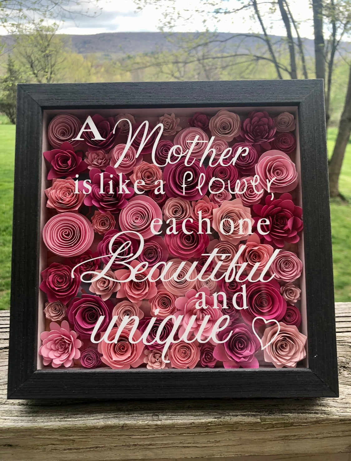 Custom Mother's Day Flower Shadow Box