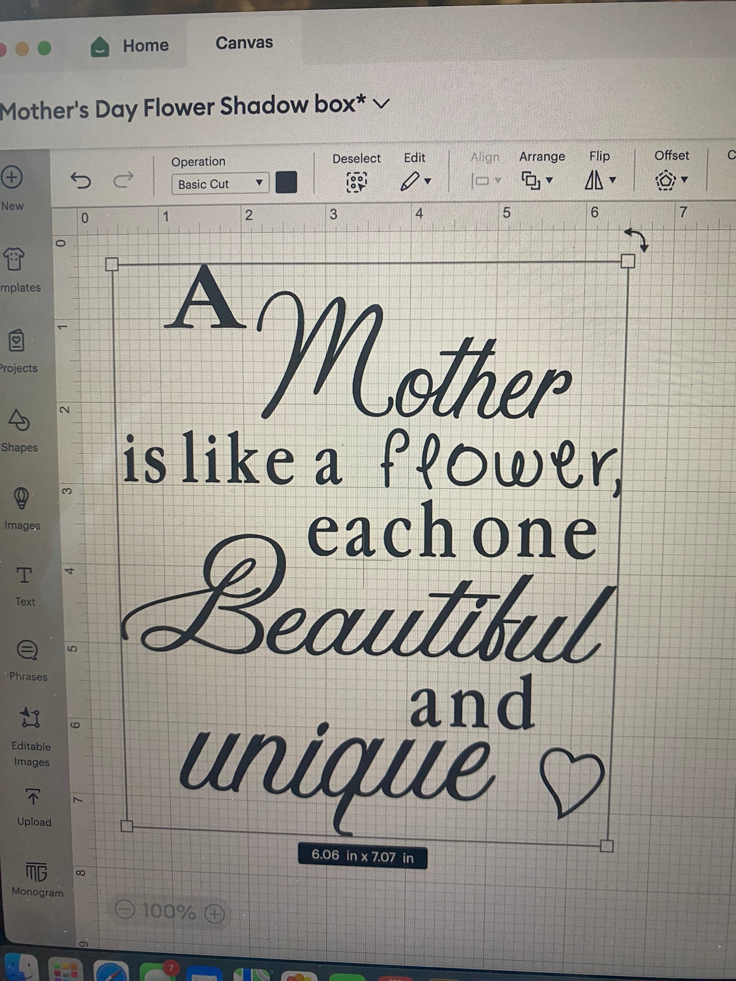 Custom Mother's Day Flower Shadow Box