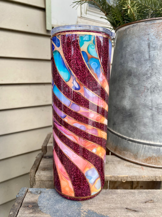Maroon Swirl Tumbler