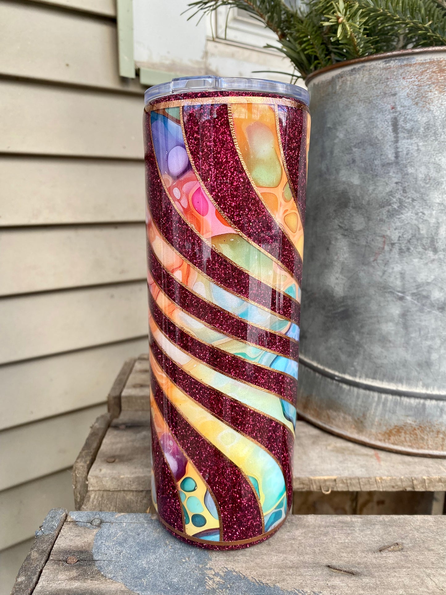 Maroon Swirl Tumbler