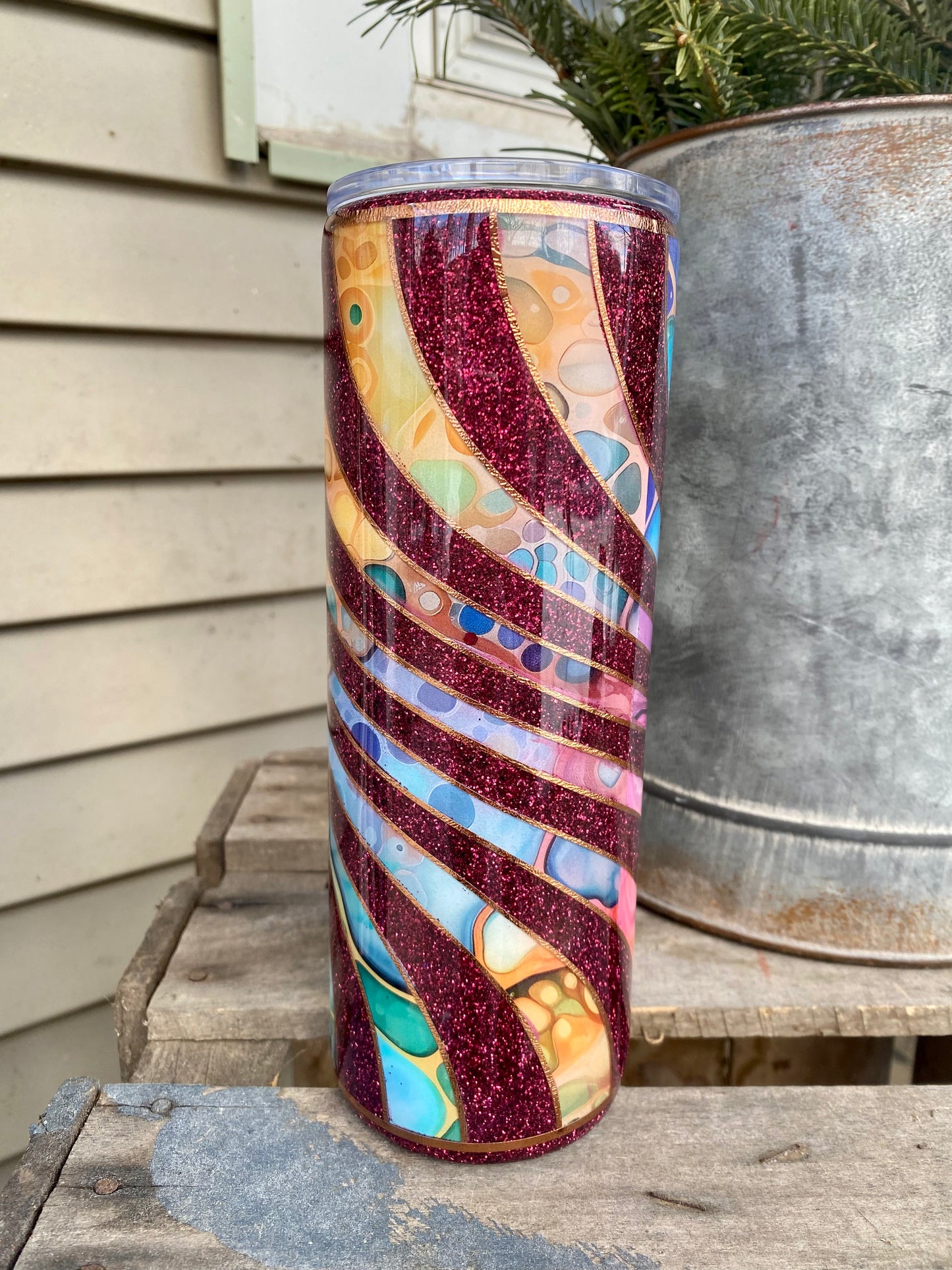 Maroon Swirl Tumbler